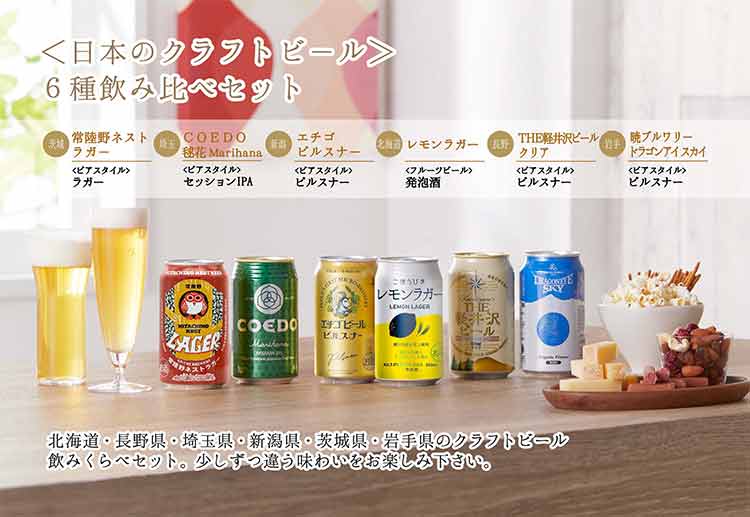日本のクラフトビ-ル 6種セット 6本 ギフト プレゼント 贈り物 贈答用