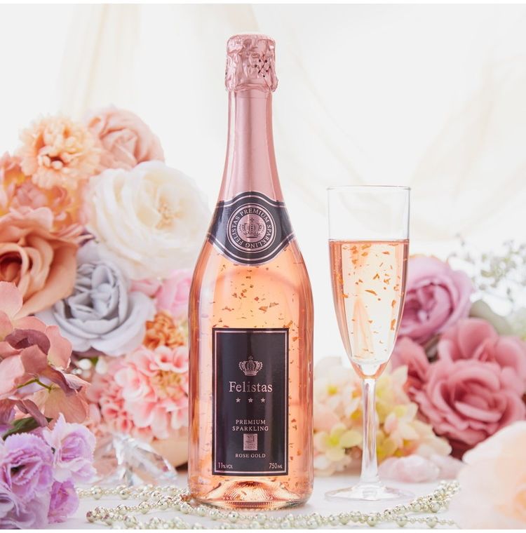 24カラット金箔入りスパークリングロゼ フェリスタスロゼ BOX入り 代引