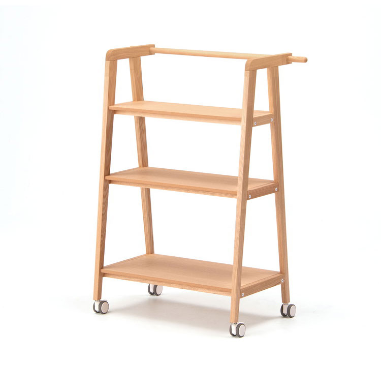 日本製 ワゴンシェルフ 北海道産 タモ材 オイル仕上げ ワゴン シェルフ