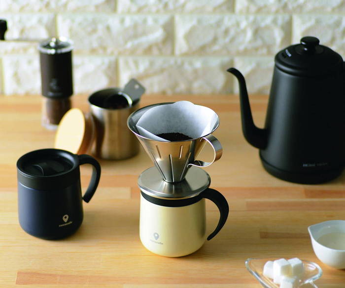 CC-19 ココカフェ 蓋付き 真空 二重 マグ カップ300ml ネイビー