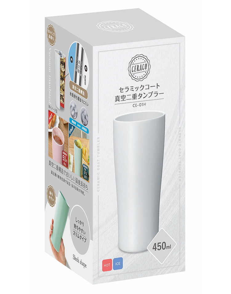 CERACO セラコ セラミックタンブラー 450ml グレー 真空二重