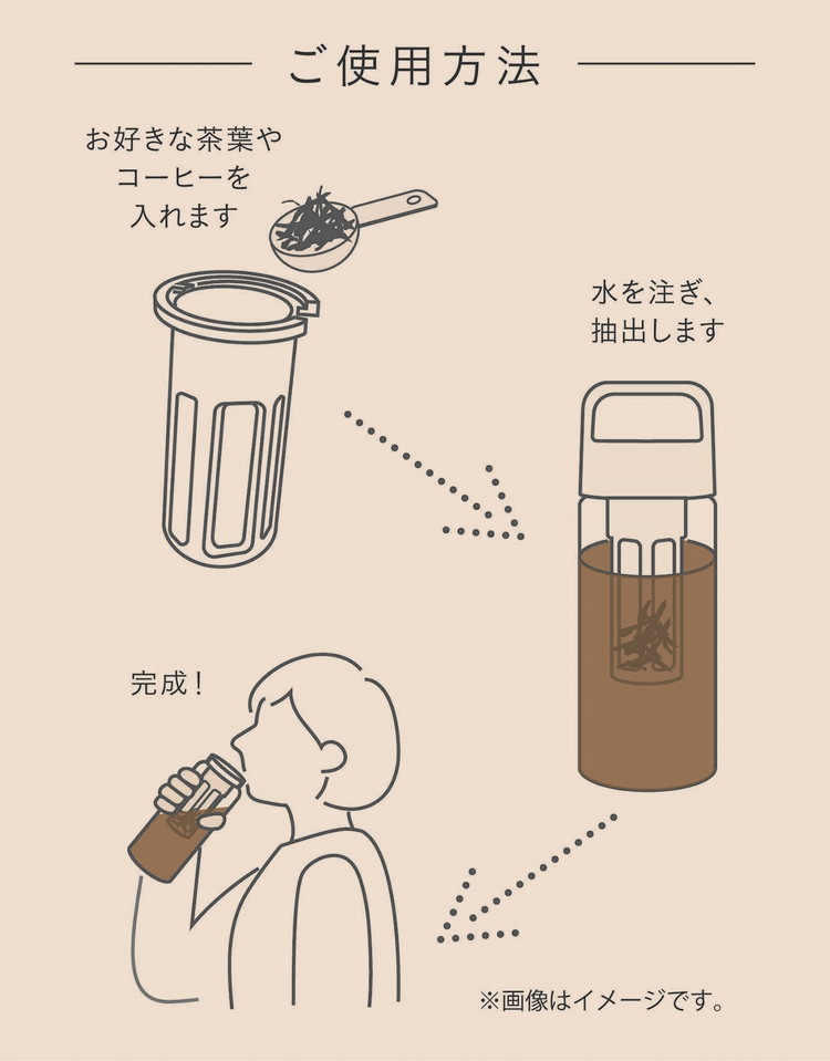 WB-05K ストレーナー付ウォーターボトル500ml ブラック 代引不可