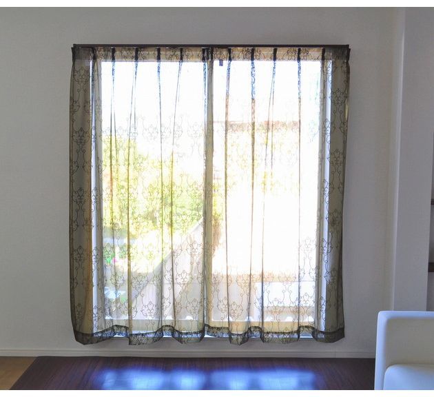 2枚組 日本製 セミオーダー ミラーレースカーテン 幅100cm 丈88cm~丈