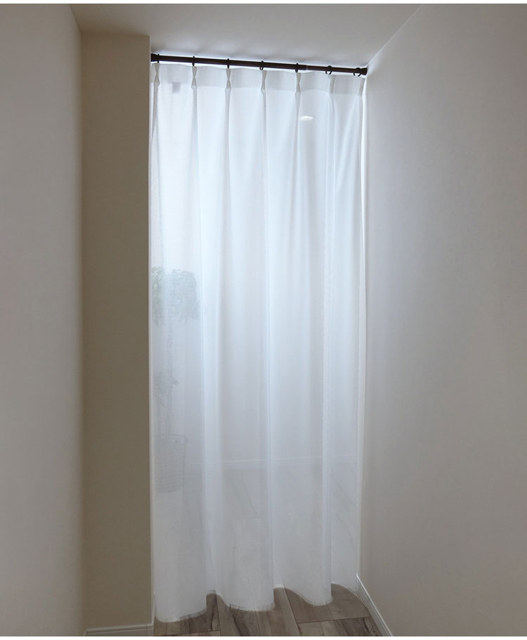 日本製 フリーカットレースカーテン 巾100cm×丈250cm キカ柄 2枚組
