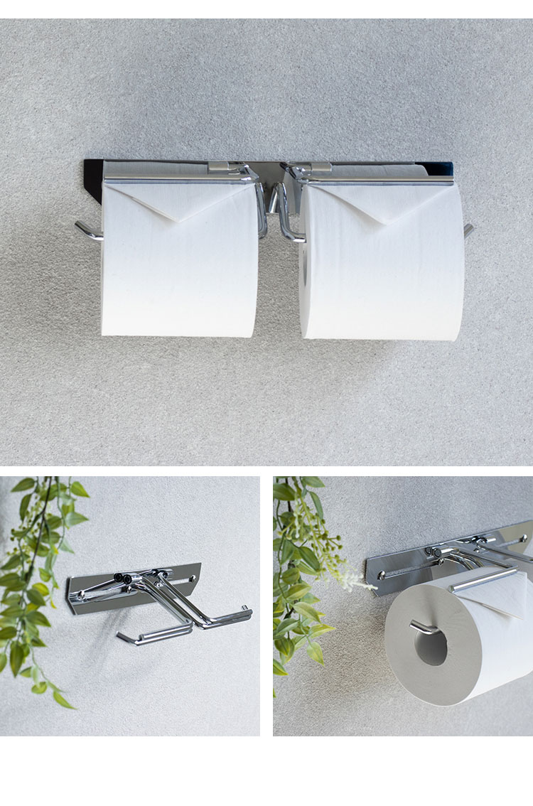 トイレットペーパーホルダー ステンレス ダブル Thea シア シンプル