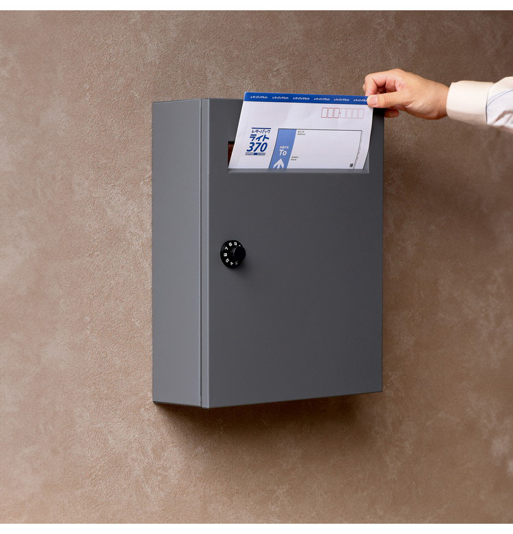 壁掛けポスト 鍵付き ダイヤルロック 錆びにくい ガルバナイズド加工