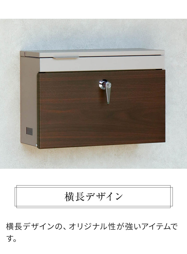 壁掛け ポスト Cleo シンプルデザイン 郵便受け 玄関 壁面 戸建て