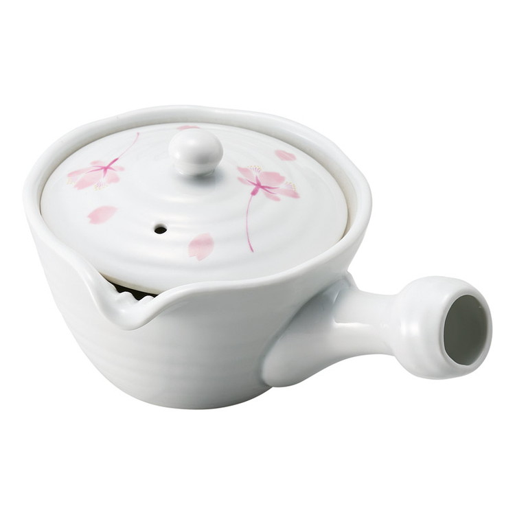 松尾利光作 白磁急須桜 有田焼 和陶器 9804373 代引不可 : リコメン堂