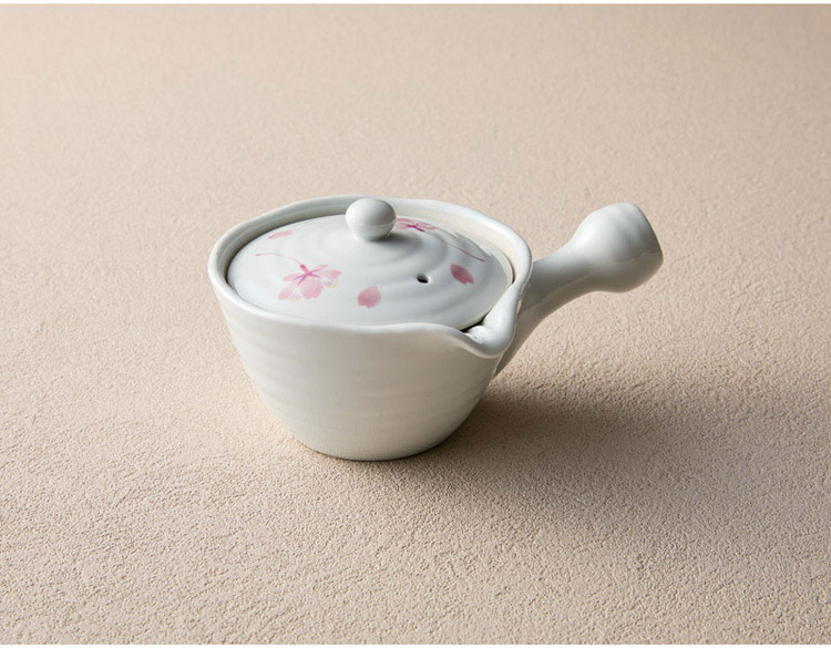 松尾利光作 白磁急須桜 有田焼 和陶器 9804373 代引不可 : リコメン堂