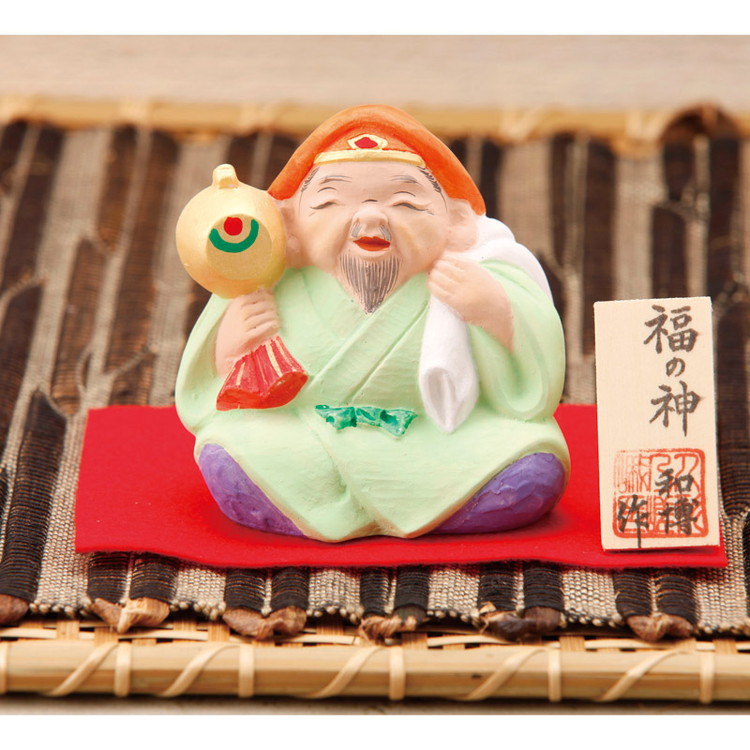 伝統工芸 博多人形 福福ペア お福さん・福の神 人形 代引不可