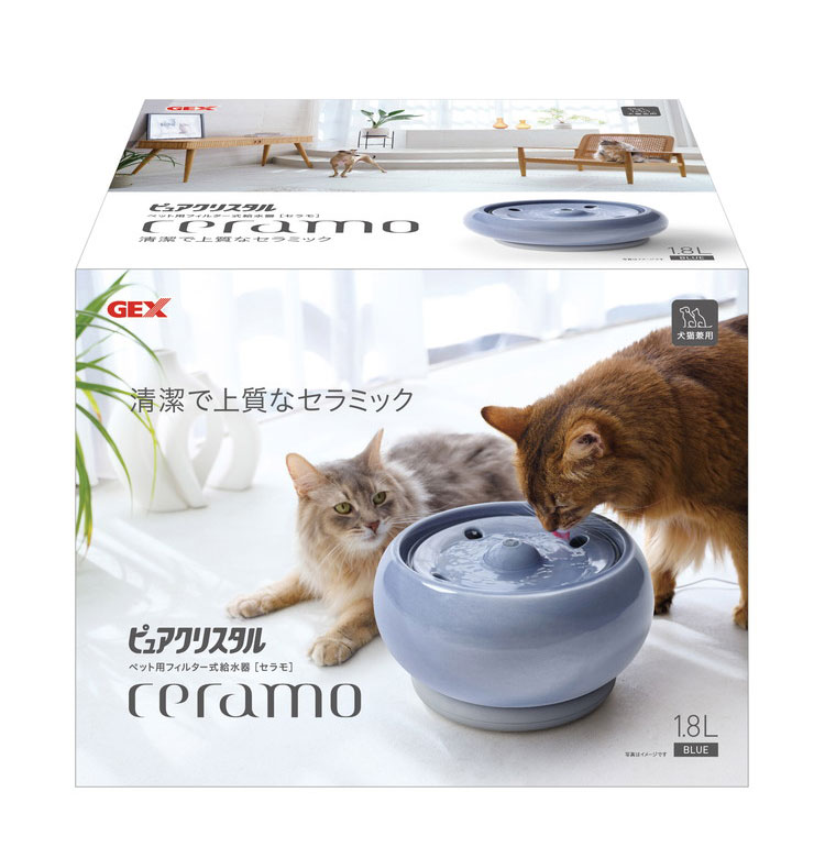 ジェックス 犬猫兼用 ピュアクリスタル セラモ 1.8L ブルー