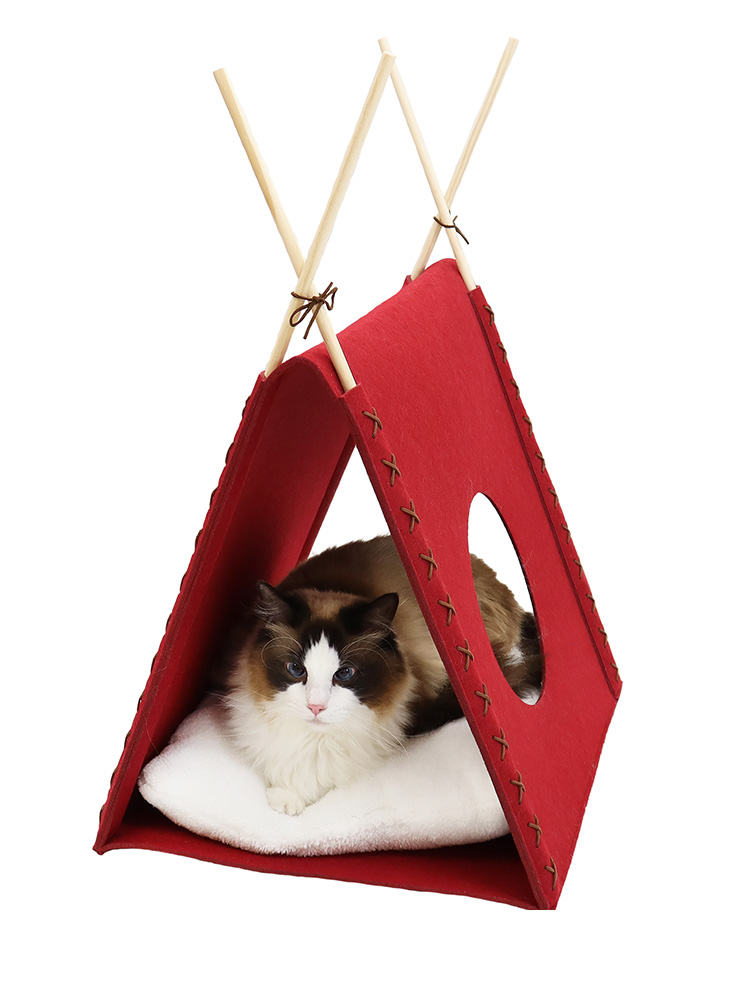 ペッツルート 猫用 ベッド ハウス ニャンともさんかく屋根のおうち