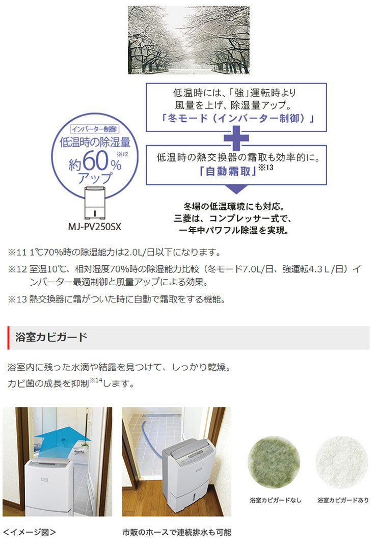 三菱電機 衣類乾燥除湿機 MJ-PV250SX-W ズバ乾 ハイパワータイプ ...
