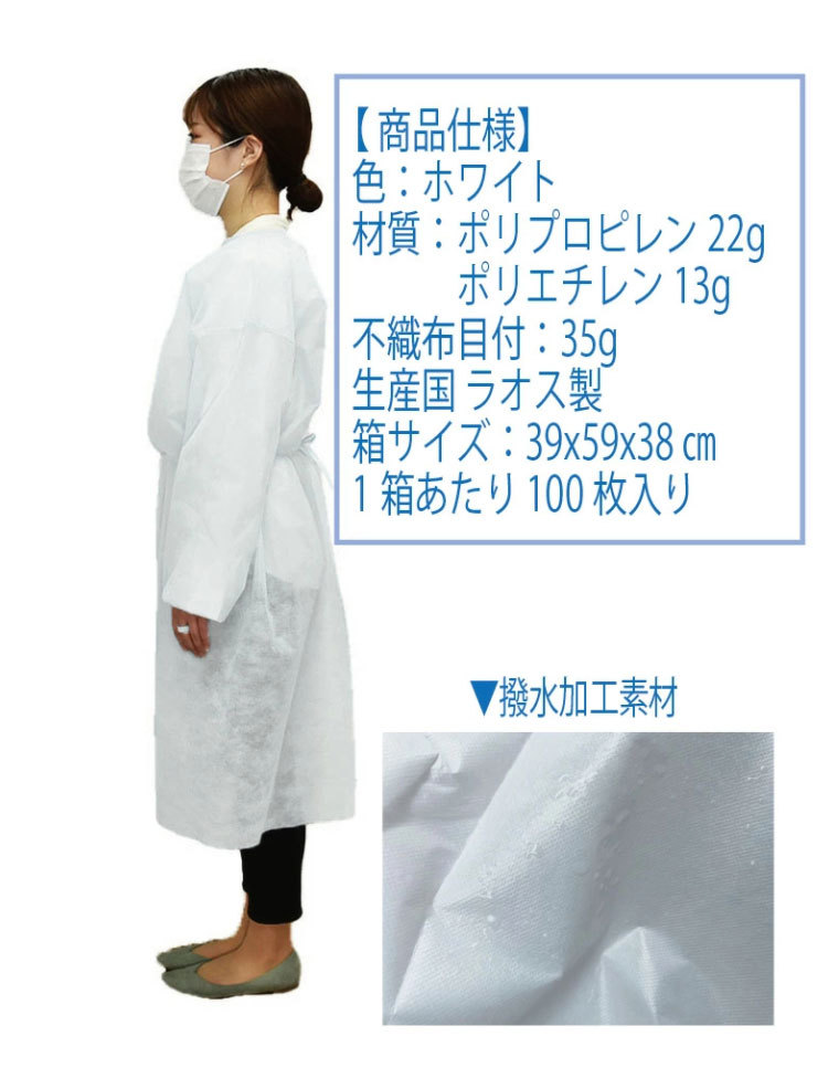 定番スタイル まとめ 不織布エプロン 白 1パック 30枚 fucoa.cl