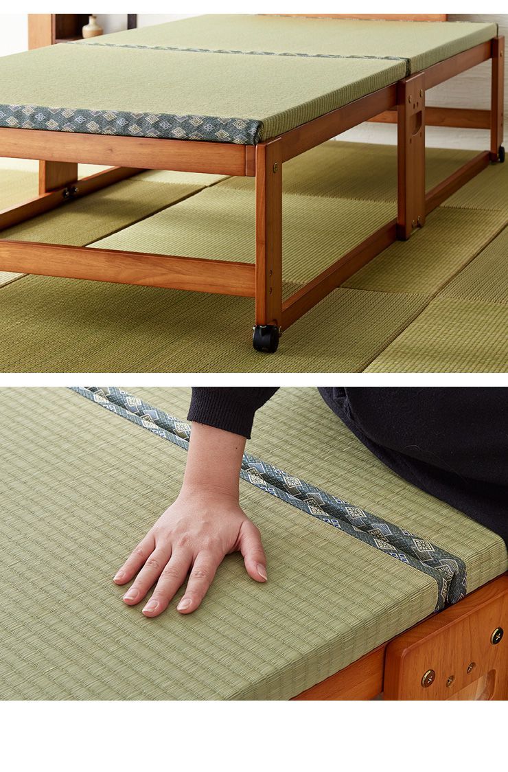 中居木工 日本製 折りたたみ 畳 ベッド ひのき ハイタイプ シングル 