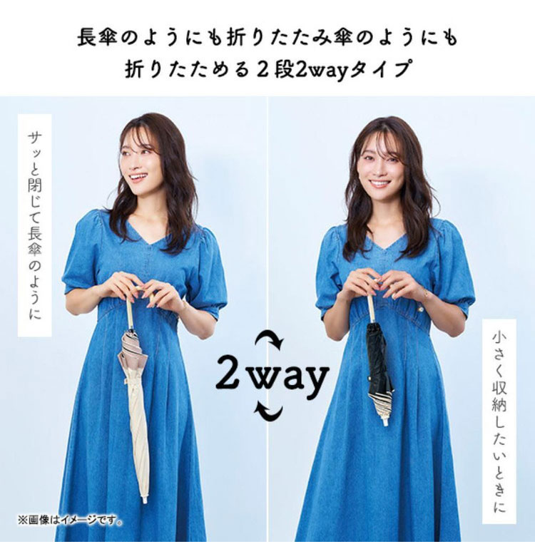 Mattコラボ サンブロックラボ 遮夏 傘 2段 2way ブルー 日傘 遮光 遮熱