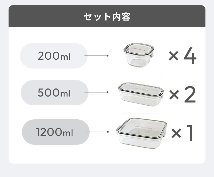 iwaki イワキ 新色 耐熱ガラス保存容器 7点セット パックアンドレンジ