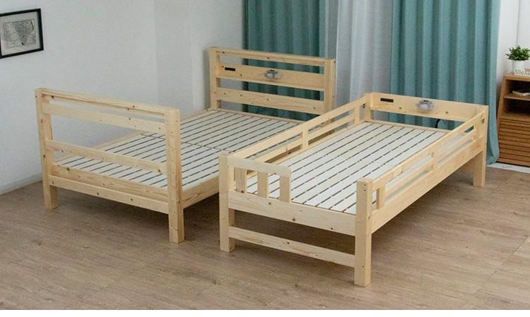 ロフトベッド システムベッド シングル セミダブル 2段ベッド 子供用 大人用 子供部屋 コンセント付き 階段 ライト付き 木製ベッド すのこ ベッド  代引不可