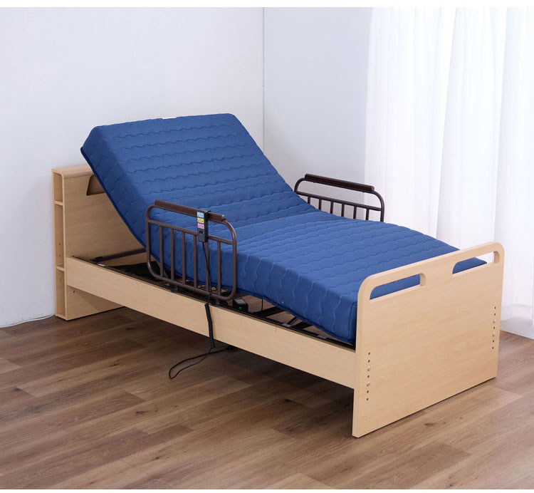 電動ベッド ベッド 1モーター シングル マットレス付き 介護ベッド 棚