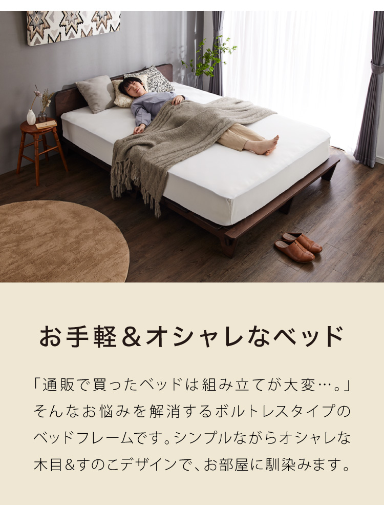 シンプルモダン　コンセント付き　ベットフレーム　組み立て式　お手渡し 楽天市場】[本日P5倍] ベッド 宮付き すのこベッド ダブル 2口