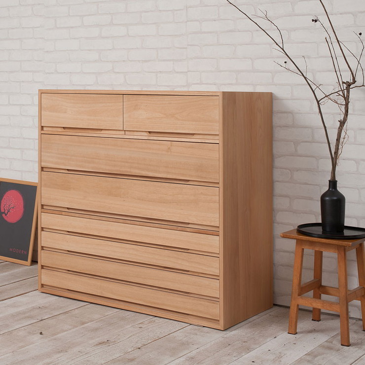 日本製 国産 完成品 桐箪笥7段 ナチュラル 収納 桐収納 桐 引出し付き