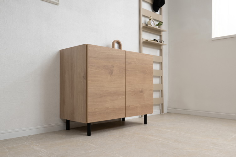 脚付キャビネット 幅80 北欧タイプ 完成品 北欧 本収納 ブックラック