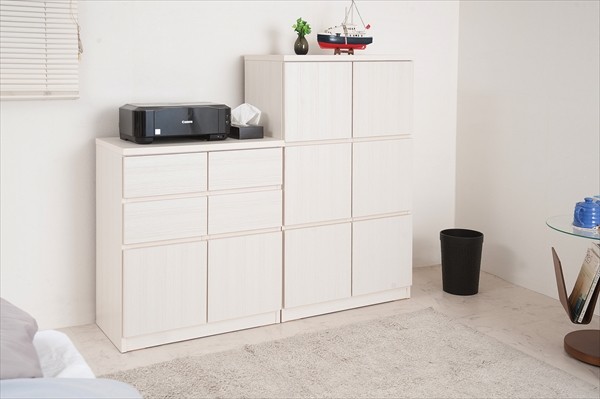 日本製 完成品 スクエア キャビネット リビングボード 幅70 高さ80