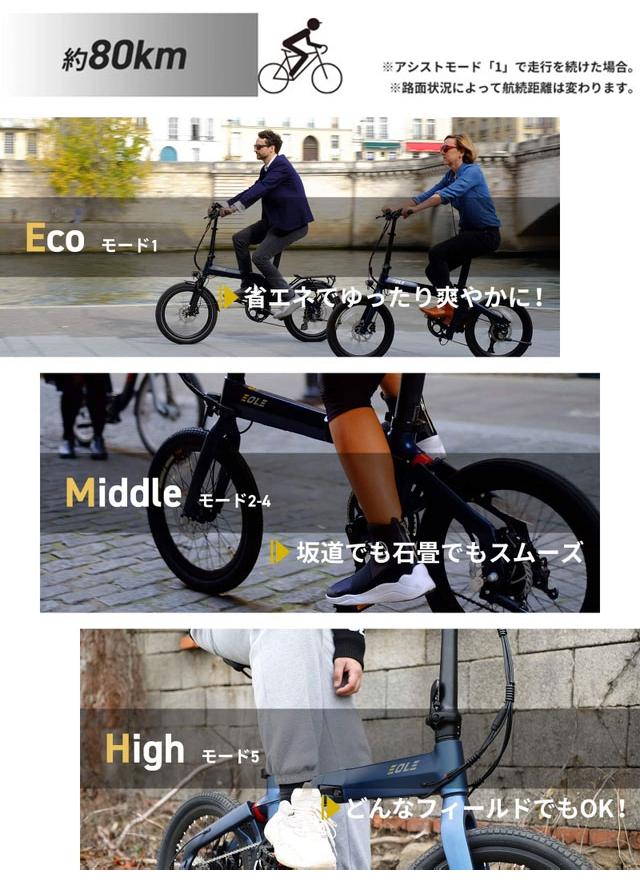 電動自転車 電動アシスト 自転車 折りたたみ 折りたたみ自転車 折り畳み morfuns EOLE X EDR-20 20インチ 耐パンクタイヤ  9段変速 最大航続約80km 代引不可 : o3-eolex : リコメン堂生活館 - 通販 - Yahoo!ショッピング