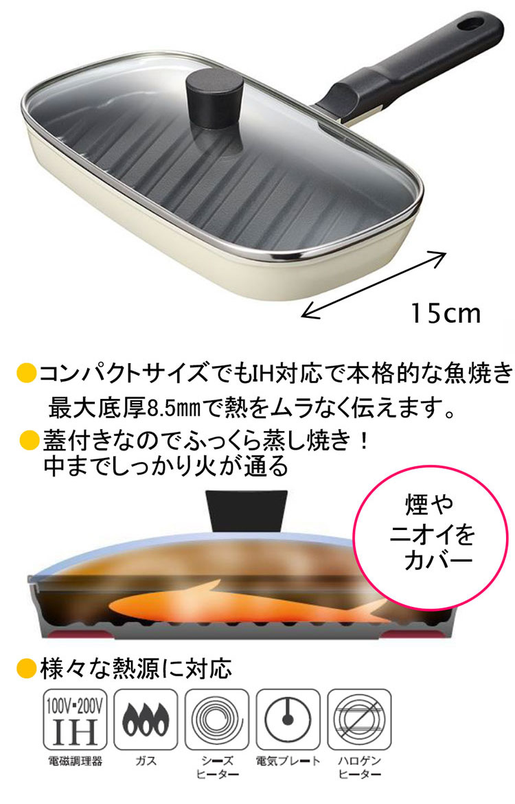 オークス レイエ コンパクトおさかなロースター PFAS不使用 PFOA不使用