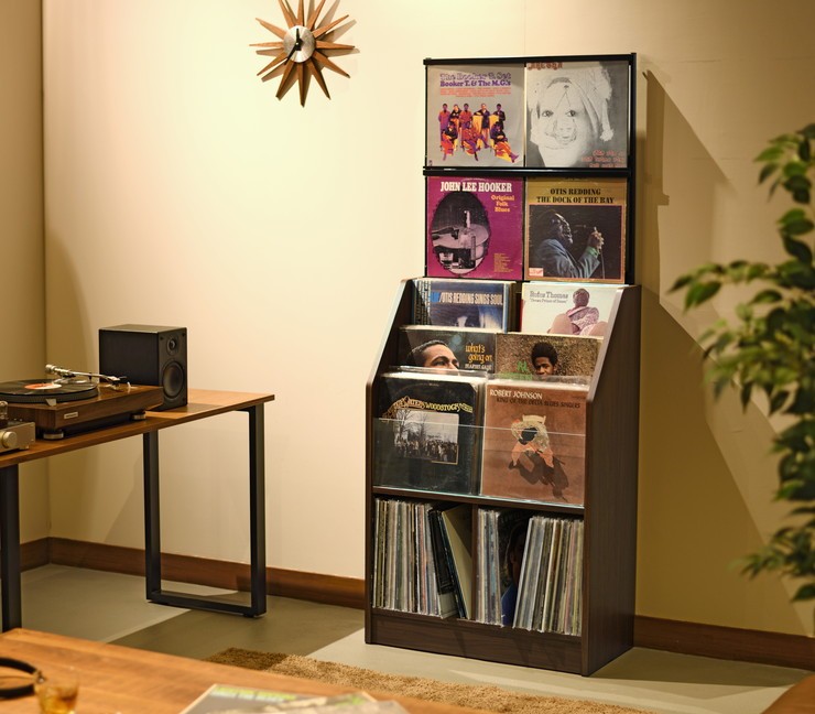 室内搬入設置無料 レコードラック おしゃれ レコードディスプレイラック 木製 幅71cm 大容量 レコード収納 レコード アナログ盤 メーカー直送 