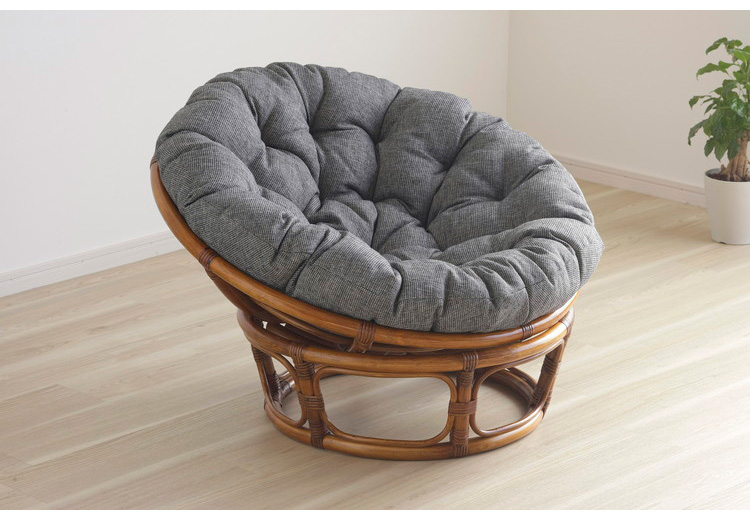 ラタンチェア ゆったり座れるくつろぎチェア 籐 ポリウレタン塗装