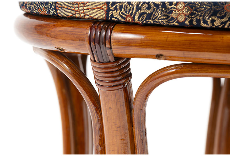 仏前用 ラタン 丸型 クッションスツール 天然籐 金襴座椅子 イス 椅子