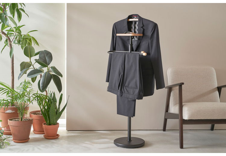 スーツ&スラックスハンガー 棚付き フック付き ハンガーラック スーツ