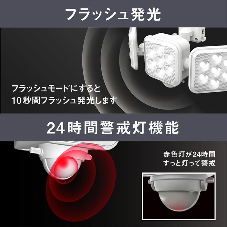 ムサシ 人感センサーライト ソーラー式 屋外 防犯ライト 5W×3灯 フリー