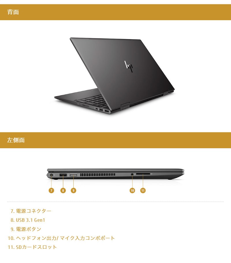 HP ENVY x360 15-cp0000 スタンダードモデル Ryzen 5 Core i7 同等性能