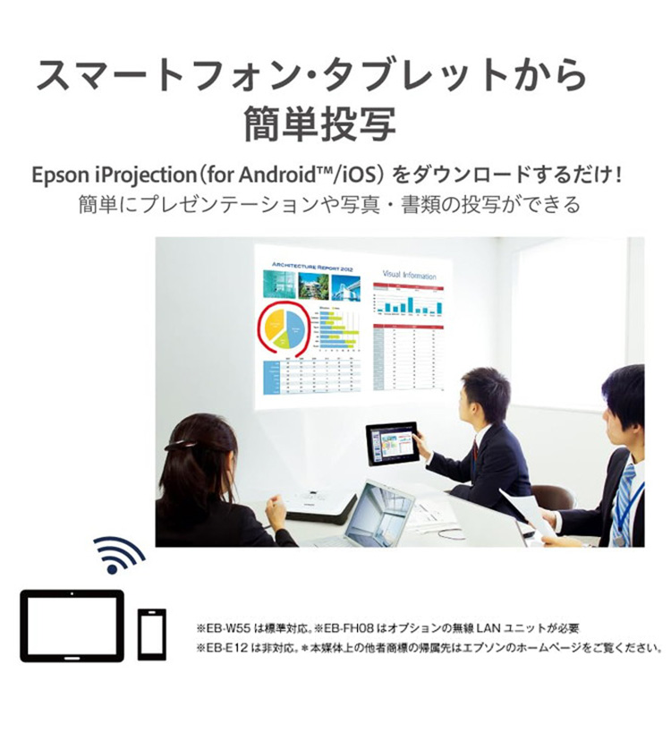 EPSON EB-W55 スタンダードモデル ベーシックシリーズ プロジェクター