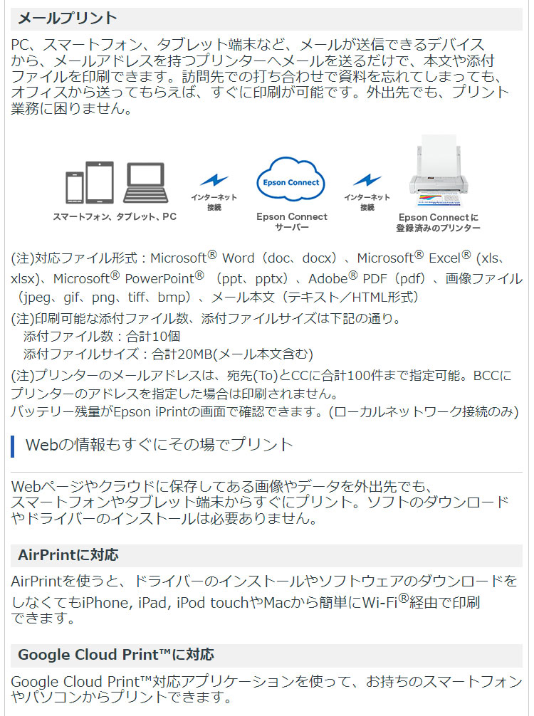 エプソン A4モバイルインクジェットプリンター PX-S06B ブラック EPSON