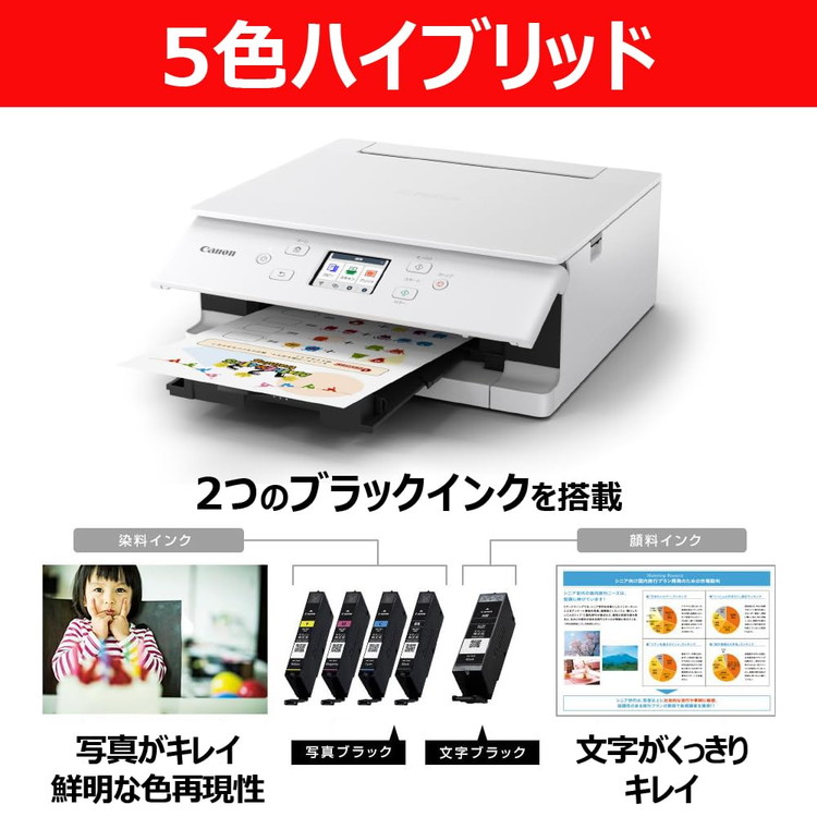 Canon インクジェット複合機 PIXUS TS7630WH ホワイト インクジェット