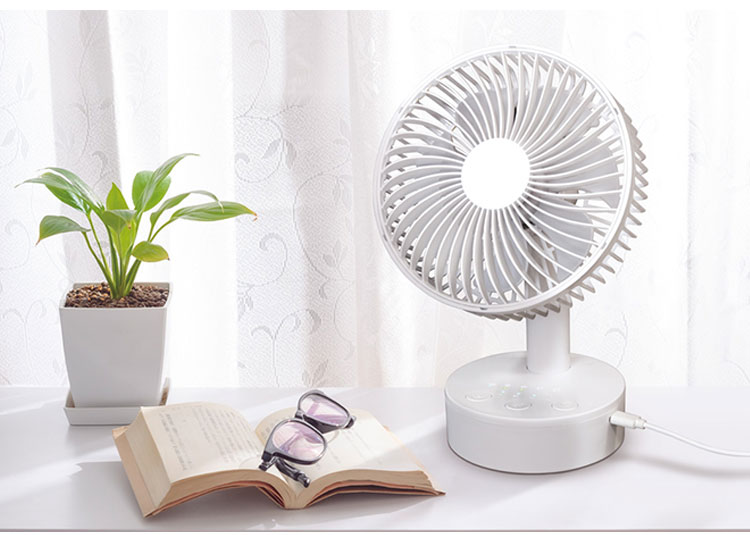卓上首振りコンパクトファン 扇風機 給電式 風量調節4段階 タイマー4