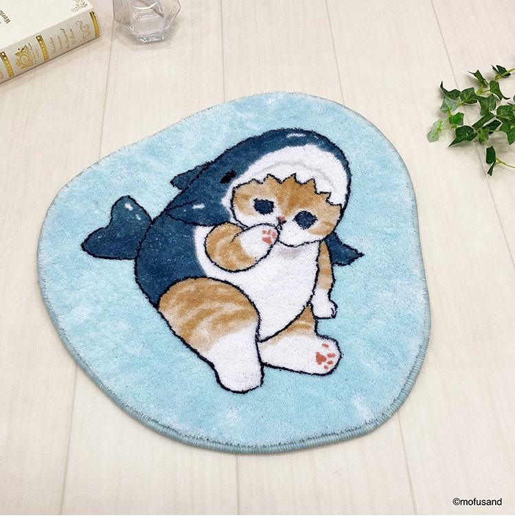 新品 5点 mofusand サメにゃん テーブル ダイカットマット ケース mofusand インテリアマット サメにゃん ダイカットマット 小さめ