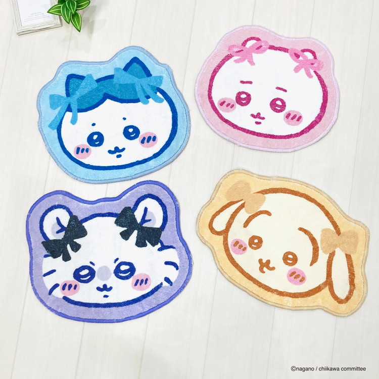 ちいかわ ハチワレ うさぎ インテリアマット 85×170cm 3点セット p3-chikw-mat.jpg