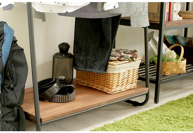 天然木 ハンガーラック アンティーク モダン ナチュラル オイル ミッド