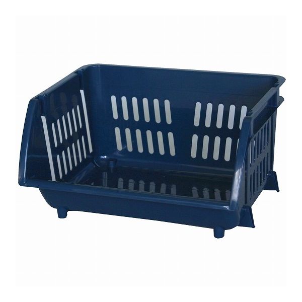 3個セット 平和工業 積み重ねバスケット ナイトブルー バスケット カゴ