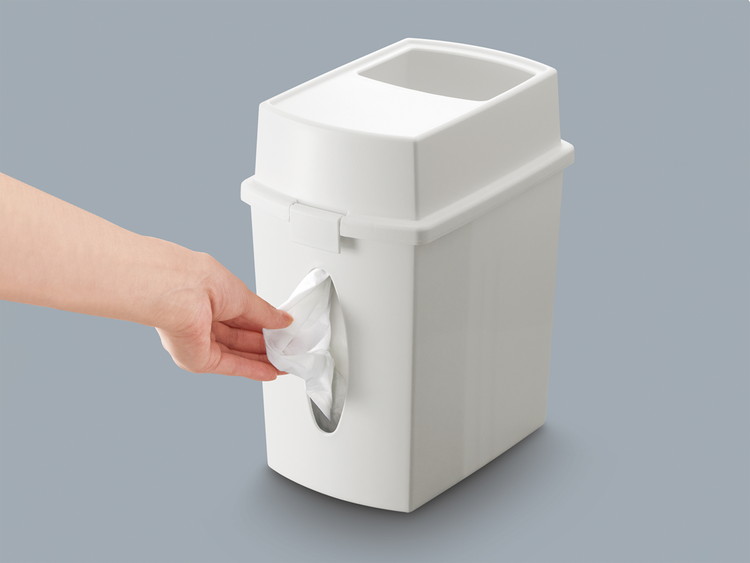 不動技研 ティッシュケース付ダストボックスごみ箱 ティッシュケース