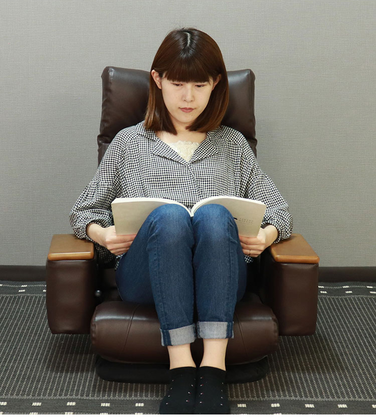 座椅子 回転座椅子 ポケットコイル 肘掛け付 リラックスチェア フロア