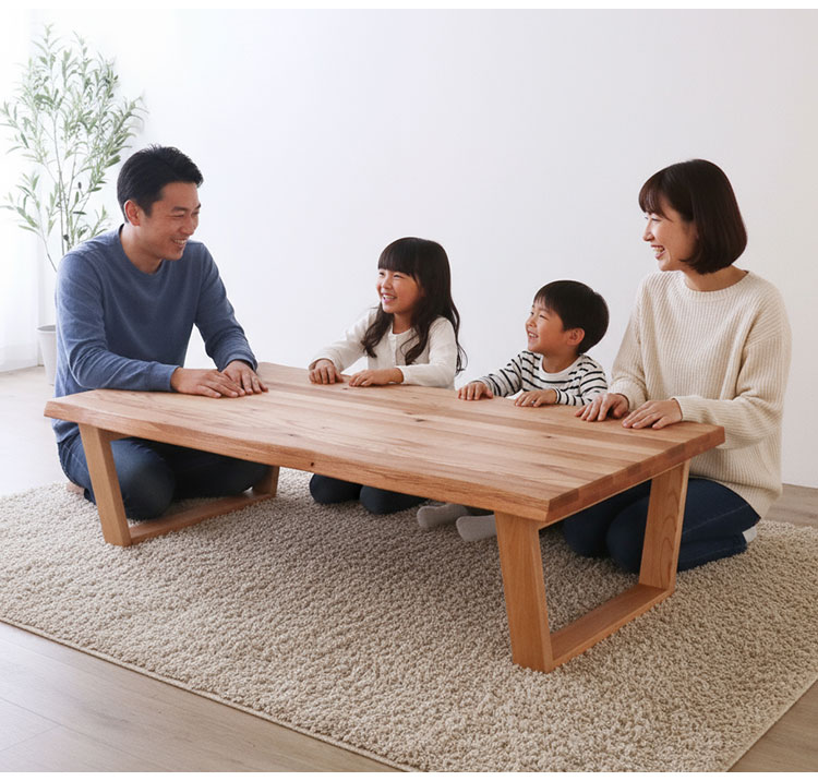 一枚板座卓　約80✖️１５０ 座卓 折りたたみ 幅150cm レッドオーク無垢材 ローテーブル センター
