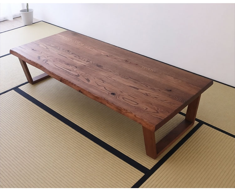 座卓 折りたたみ 幅180cm レッドオーク無垢材 ローテーブル センター