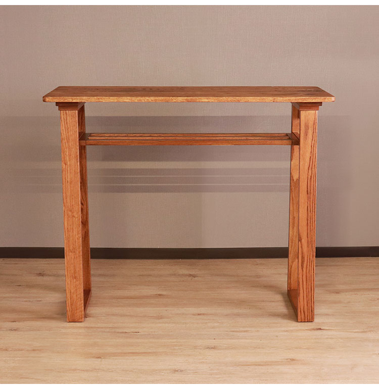 カウンターテーブル 単品 幅115cm 木製 レッドオーク 天然木 無垢 天板