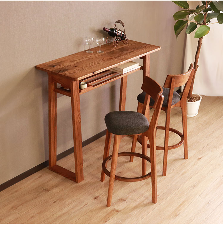 カウンターテーブル 単品 幅115cm 木製 レッドオーク 天然木 無垢 天板
