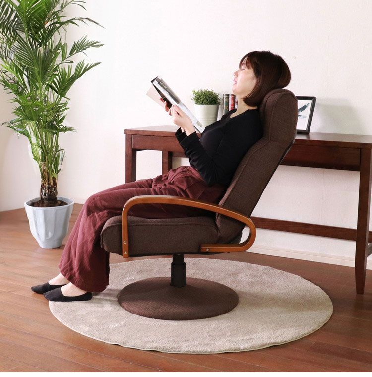 送料無料ガス圧昇降式リクライニングチェア 高座椅子 座椅子 新品（1252） 座椅子 高座椅子 回転 昇降式 リクライニング レバー式 無段階 ガス圧